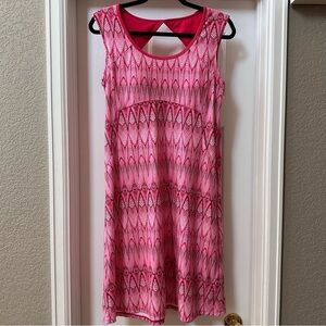 Pink Patterned Sleeveless Women's Dress